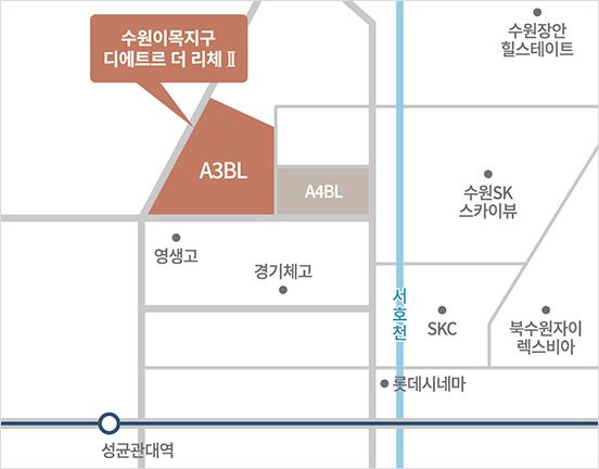 수원이목지구 디에트르 더 리체 II 현장 위치 안내